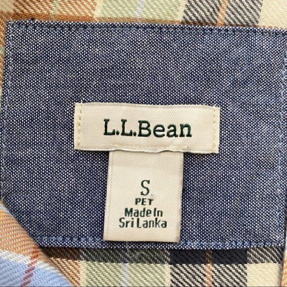 L.L. Bean plaid button down shirt in cotton & lyocell blend fabric, petite - Picture 7 of 9